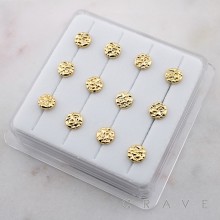 ROSE RUGGED SET 316L SURGICAL STEEL L-SHAPE NOSE RING BOX